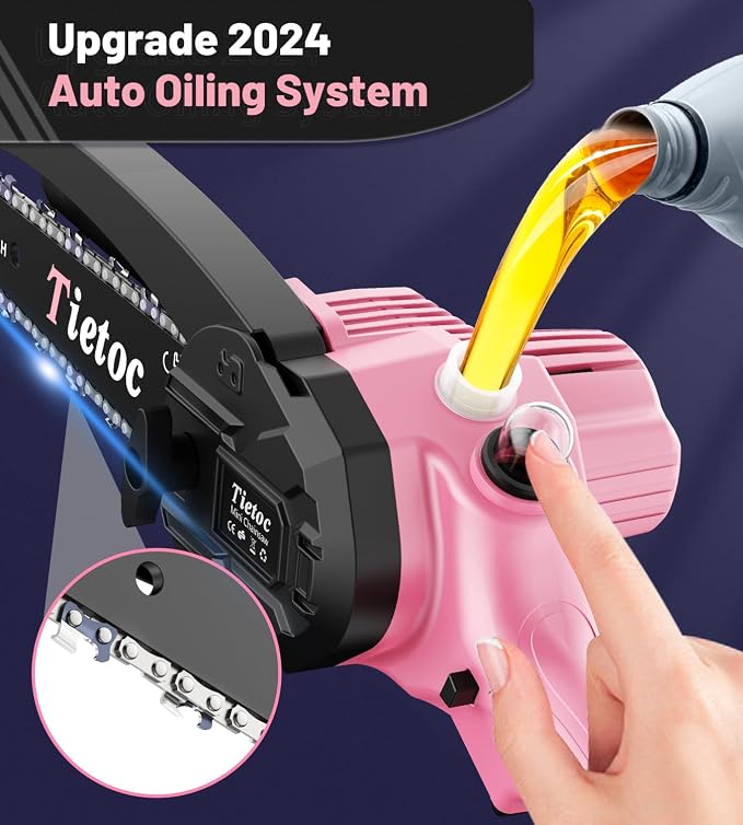 Tietoc Mini Chainsaw 6-Inch with 2 Batteries, Electric Saw, Stocking Stuffers Christmas Birthday Gifts Present for women mom wife Adults, Cool Gadgets 2026