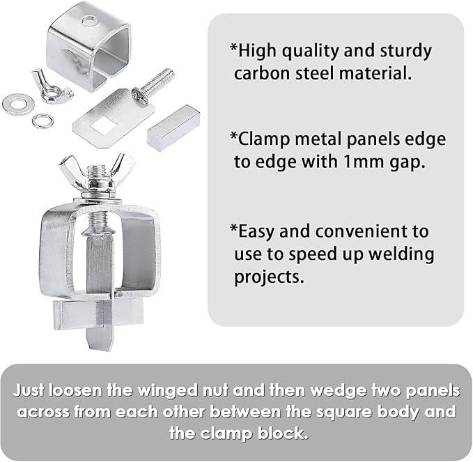 8 Pcs Butt Welding Clamps, Sheet Metal Welding Clips, Auto Body Panel Clamps for Edge to Edge Welding, Small Welding Clamps Tack, Welding Door Alignment Tool for Patch Repairs