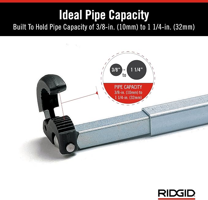RIDGID 31175 Model 1017 Fold Over Basin Adjustable 10" To 17" Pipe Wrench, Silver, Made In The USA