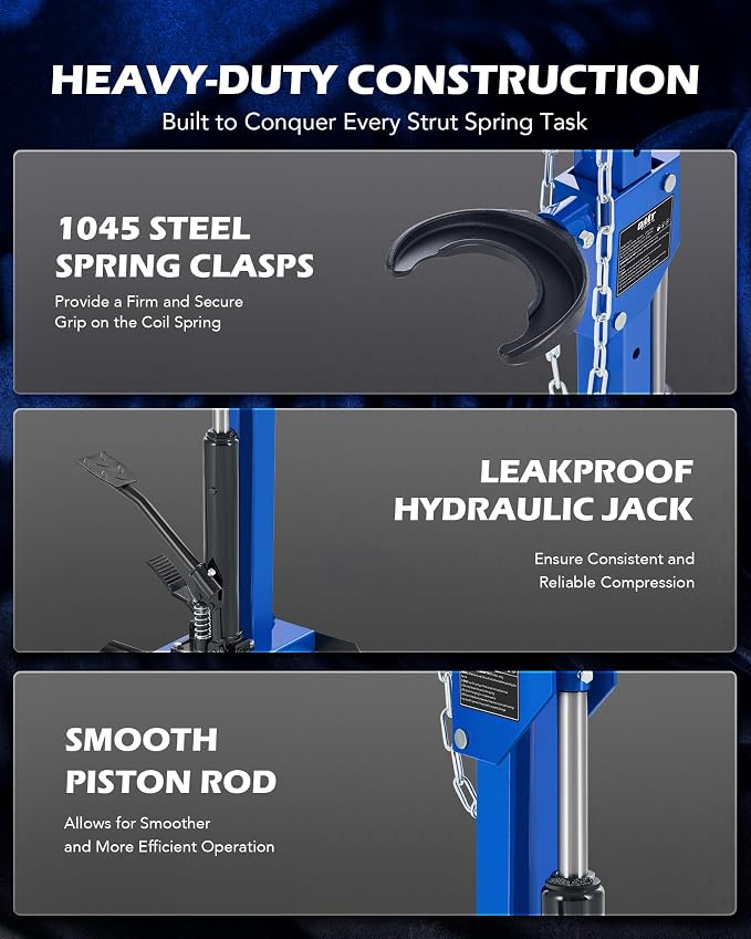 OMT Hydraulic Strut Spring Compressor with 1 Ton Rated Compression Force