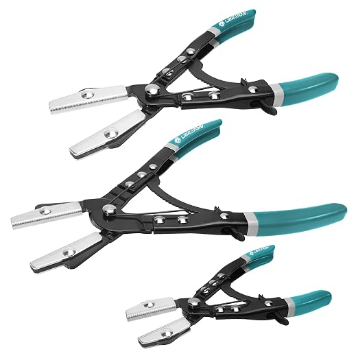 LIBRATON Hose Clamp Pliers, 3PCS Ratchet Hose Pinch Off Pliers, 8" 10" 12"
