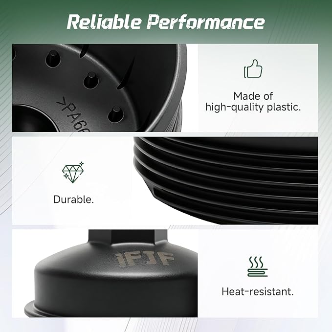 iFJF EC781 Oil Filter Plastic Cap Replacement for Ford 6.0L Powerstroke | for F250-F550 6.4L, Seamless Seamless-System Integration, 3K-5K Mile Routine Maintenance Ready, Fast Back-on-the-Road Setup