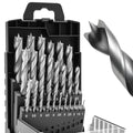 25pcs Wood Drill Bit Set 1-13 mm Hss-G Brad Point Wood Drill Bit Sets for Hardwood, Softwood, Plywood, MDF and Chipboard