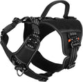 ICEFANG Quick-Moving Tactical Dog Harness for Small Dogs,No Pull Dog Vest | Control Handle,Reflective,Full Metal Buckles,Adjustable,Hook-and-Loop Panel,Soft Padded,Black,Small