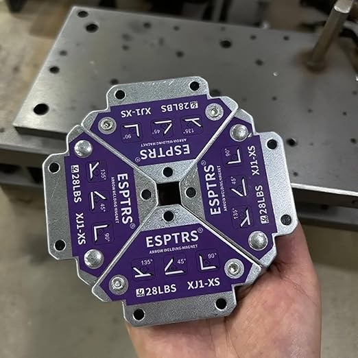 Arrow Welding Magnet, Purple, Metal Construction, 28 LBS Holding Capacity, Multi-Angle Positioning Tool for Welding