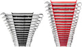TEKTON Combination Wrench Set, 34-Piece | WCB91301 | (1/4 - 1 in., 6 - 24 mm), Wrench Rack, Chrome Finish