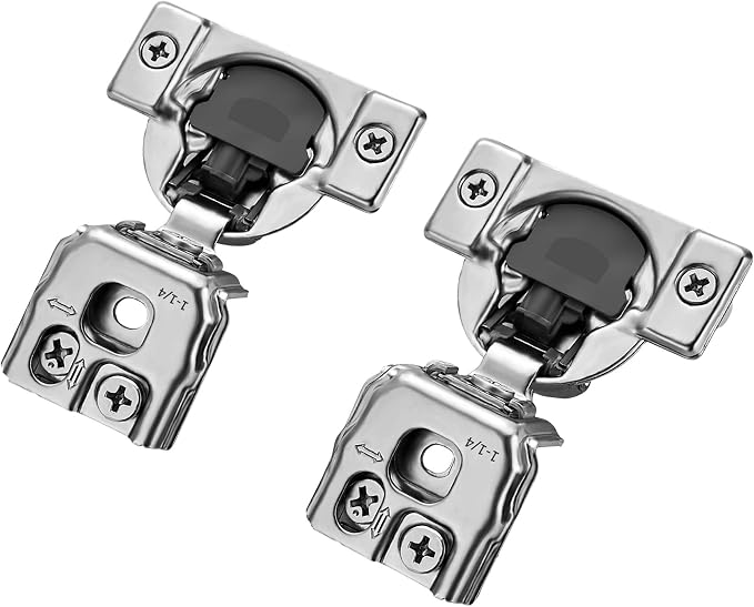 Ravinte 20 Pack 10 Pairs 1-1/4 inch Overlay Soft Close Hinges for Kitchen Cabinet Hinges Satin Nickel Hidden Hinges Stainless Steel Concealed Hinge self Closing