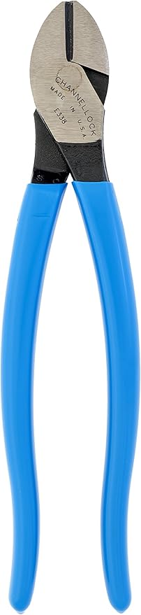 Channellock E338 8-Inch Diagonal Cutting Pliers with Xtreme Leverage Technology (XLT) Requires Less Force to Cut than Other High-Leverage Models | Laser Heat-Treated Cutting Edge for Extended Life | Forged from High Carbon Steel | Made in USA