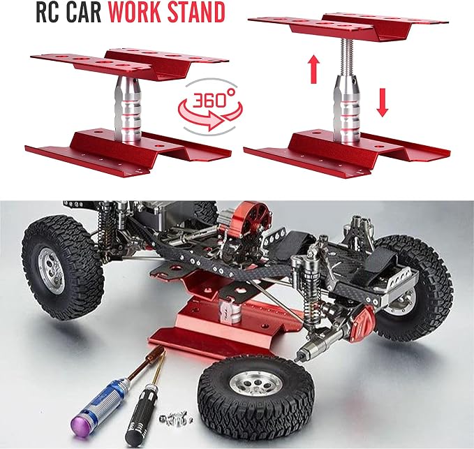RC Car Tool Kit (27pcs), Screwdriver Set (Flat, Phillips, Hex), Pliers, Cross Wrench, Body Reamer, Stand, Polished Bar Hobby Repair Tools for Traxxas Car Quadcopter Drone Helicopter Airplane