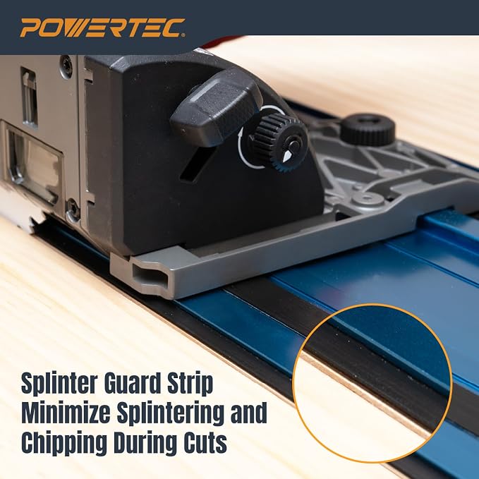 POWERTEC 72461 110" Track Saw Guide Rail Joining Set for Milwaukee Track Saws w/Quick Release Ratcheting Clamps for Woodworking Projects