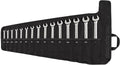 TEKTON Reversible Ratcheting Combination Wrench Set, 15-Piece | WRC94401 | (1/4 - 1 in.), 12-Point, Satin Chrome Finish, Roll