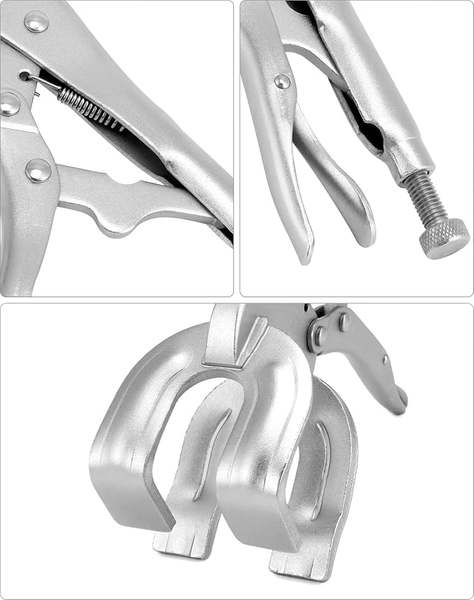 QWORK 9" Locking Pliers, 4 Pack Metal Welding Clamp, Quick-lock Release for Easy Removal