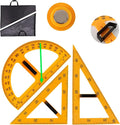 Magnetic Triangular Scale Ruler Set Drafting Tools Mathematics Protractor Pencil Compass, Math Geometry Classroom Teaching Measurement Set Oversized Ruler (3 Pcs Ruler and Protractor)