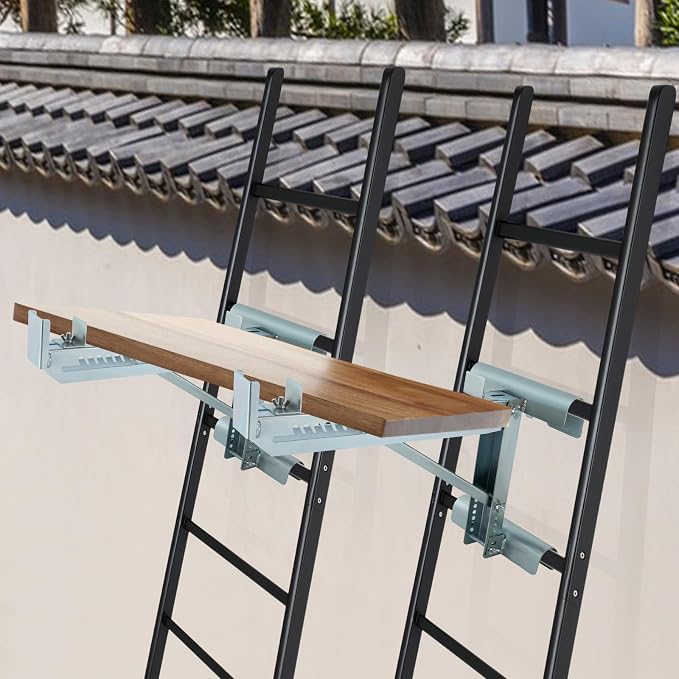 Ladder Jacks Bracket Extension, 2Pcs High Strength Ladder Jack, 661.39 Lbs Capacity Load Bearing Brackets for Scaffolding Extensions, Ladders, and Work Platforms