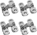 1-3/4" Hidden Hinge Stainless Steel 180 Degree Invisible Cross Hinges for Kitchen Cabinet Door Frameless Concealed Hinge with Screws, 4pcs