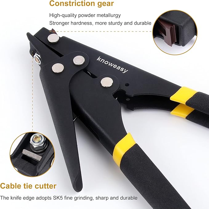 Cable Tie Gun,Knoweasy Zip Tie Tool and Tensioning and Cutting Tool for Plastic or Nylon Cable Tie