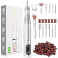 TUOBEO Cordless Nail Drill Electric Rechargeable File Kit, Professional Efile Acrylic Gel Nail Polish Remover Pedicure Manicure Machine Portable Set with 11 Bits 56 Sanding Bands for Salon Silver