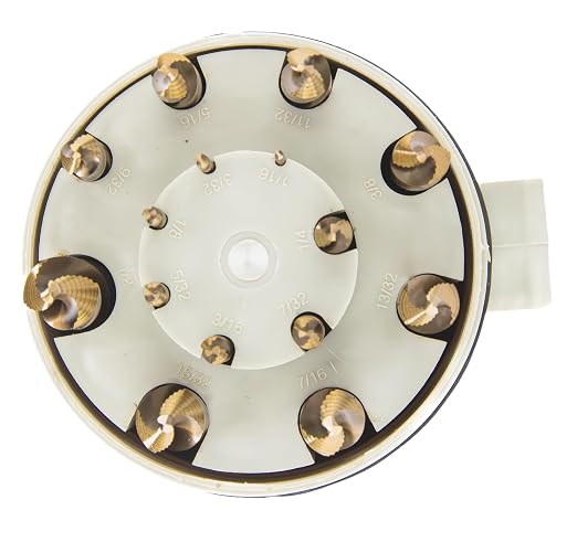 Drill America 15 Piece Cobalt Stepped Point Drill Bit Set in Round Case w/Gold Oxide Finish for Drilling Acrylic, Steel, Hard Metals, Sizes 1/16" to 1/2" x 32nds
