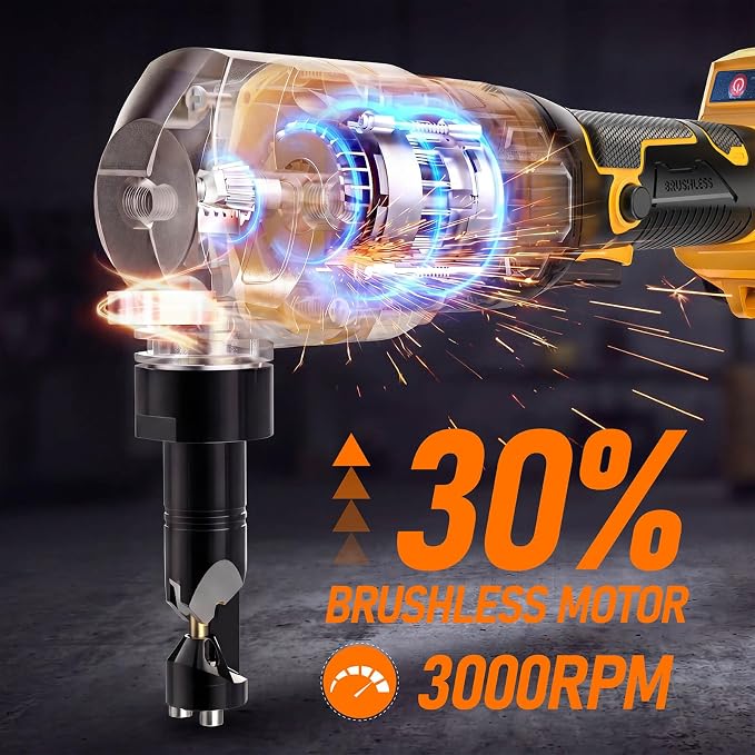 Cordless Metal Nibbler Compatible with DeWalt 20V Battery(No Battery) Brushless Metal Cutter 3-Speed with Assist Handle & 2 Blades for Stainless Steel Aluminum