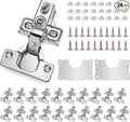 Cabinet Hinges - 24 Pack for 1/2 inch Overlay Cabinet, Face Frame Concealed 105Deg Self Closing Hinges, Stainless Soft Close Cabinet Door Hinges with Mounting Screws and Repair Plate