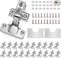 Cabinet Hinges - 60 Pack for 1/2 inch Overlay Cabinet, Face Frame Concealed 105Deg Self Closing Hinges, Stainless Soft Close Cabinet Door Hinges with Mounting Screws and Repair Plate