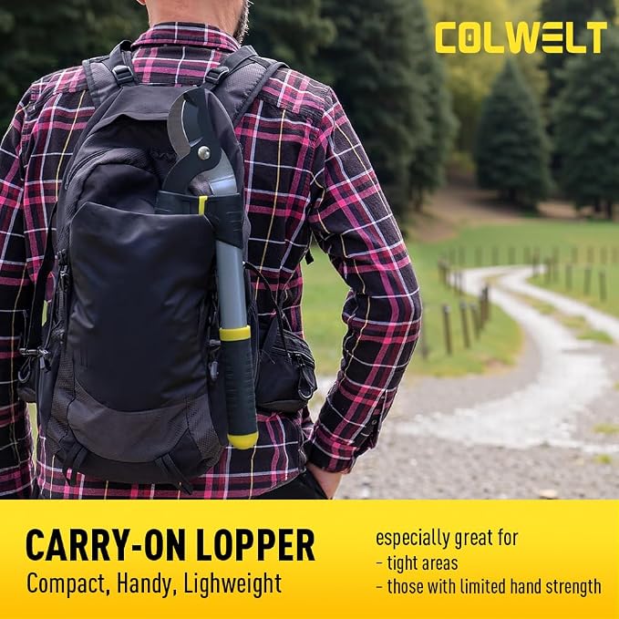 Colwelt Loppers Hedge Clippers Garden Shears 3Pcs, Compact Garden Loppers Shear Set with 17’’ Bypass Branch Cutters & Hedge Shears & Pruners, Tree Shrub Care Kit for Lopping with Soft Grip Handle