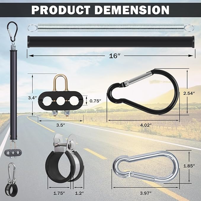 CheeMuii 16" Single Tender Spring Kit with 3-Hole & 3-in-1 Air Hose Holder