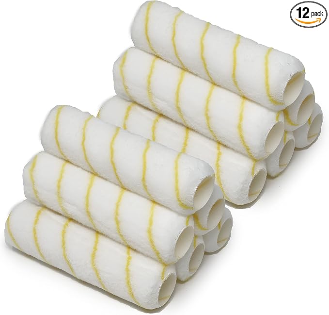 Allgala Paint Roller Covers, 12-Pack 9 Inch Shedless Paint Roller Covers 1/2 Inch Nap, Covers for Paint Roller Frame and Paint Roller Kit