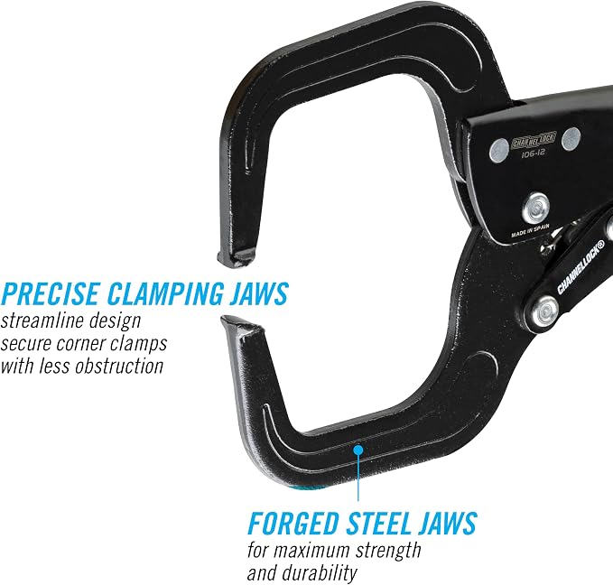 Channellock Locking Pliers 106-12 - C-Clamp, Epoxy Resin Coating, Forged Steel - 12 In