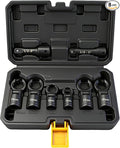 ELEAD 8-Piece Flex Head Crows Foot Wrench Set, Metric 12 14 16 17 18 19 mm with Extension Bar, 3/8" & 1/2" Drive Crowsfoot Line Wrenches Set, Access Fasteners in Tight Spaces