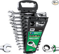 SK Reversible Ratcheting Combination Wrench Set, 12-Piece, Metric 8-19 mm | Ratchet Wrenches Set 72-Tooth, Chamfered Head Design, Premium CR-V Steel, with Rack Organizer