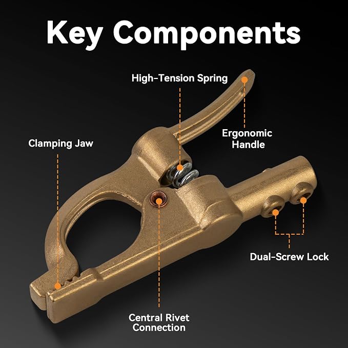 300 Amp Brass Welding Ground Clamp, Heavy Duty Clamp for Welders