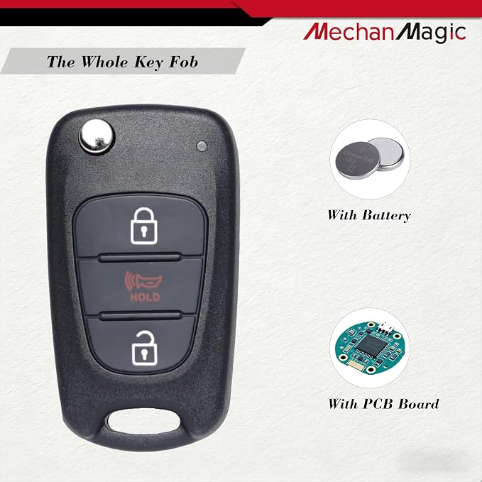 Flip Key Fob Replacement Fits for Kia Soul 2010-2013 | FCC ID:NYOSEKSAM11ATX (AM F/L) Keyless Entry Key Remote Control 95430-2K340 3 Button 315MHz (Set of 2)