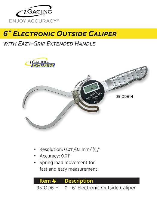 Digital Outside Caliper inch/Metric/Friction (35-OD6-H)
