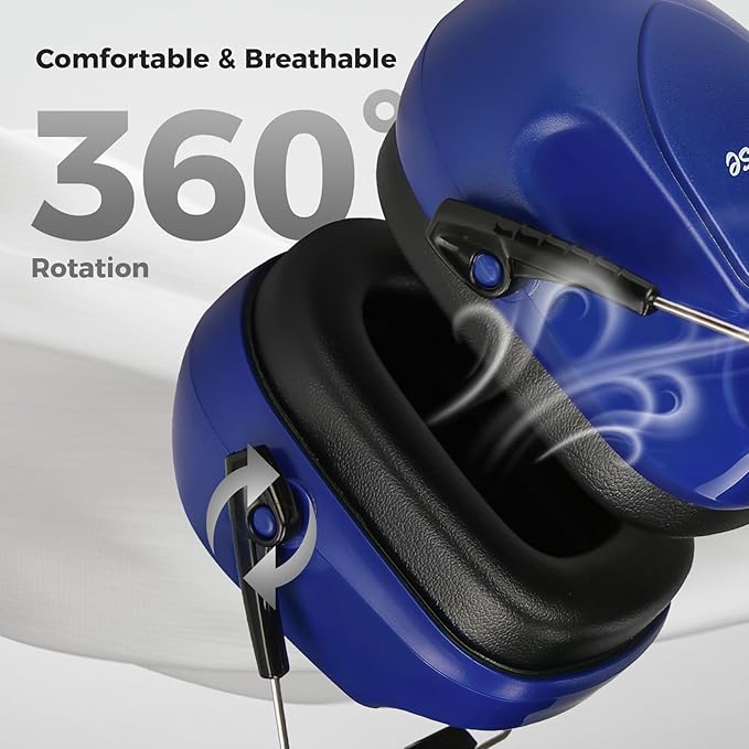 ProCase Noise Reduction Ear Muffs, Sound Proof Ear Protection, NRR 28dB Noise Cancelling Headphones for Adults Kids Autism, Hearing Protection for Mowing -2 Packs, Navy & Black
