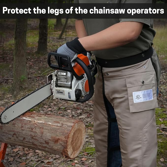 Chainsaw Chaps Apron 8-Layer Wrap for Men/Women Loggers Forest Workers Protective Chain Saw Pants Adjustable