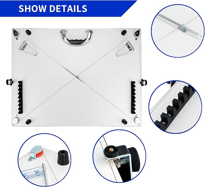 A2 Drawing Board Portable Drafting Board 24 x 18 Inches Drafting Table with Parallel Bar, Angle Adjustable Measuring System Angle Parallel Drawing Board