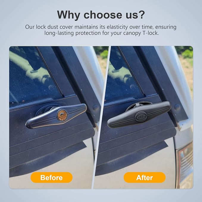 Truck Roof Top T-Handle Lock Dust Cover & Cam Plate Spacer Kit - Replacement for Camper Van, Truck Cap, Canopy, Trailer Door T-Locks, Weatherproof Seal Protection-4 Sets