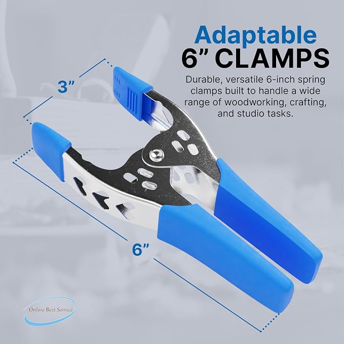 Lot of 24-6" inch Spring Clamp Large Super Heavy Duty Spring Metal Blue - 2.5 inch Jaw opening
