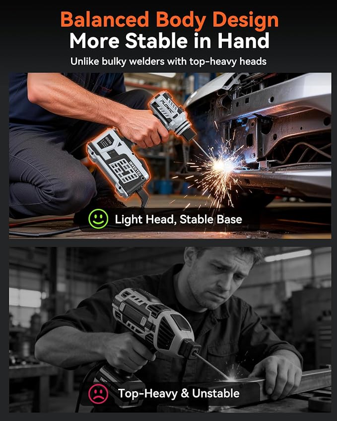 Portable Welding Machine:【2026 Next-Gen】110V Handheld Welder with Balanced Design, LCD Display & 3 Modes (MMA/Hot Start/Arc Force), 200A IGBT Inverter ARC Welder Gun Fits 1/16"-1/8" Rods, Gray