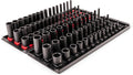 TEKTON 1/4 Inch Drive Impact Socket Set, 87-Piece | SID90206 | (5/32 - 11/16 in., 4 - 17 mm), Shallow, Semi-Deep, and Deep, 6-Point, Socket Rail