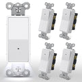 CML Illuminated Light Switch, 5 Pack Decorator Rocker Paddle Interrupter with Cool White LED Night Light, Single Pole Wall Lighted Switch with Automatic On/Off Sensor, 15A 120V, ETL Listed, White