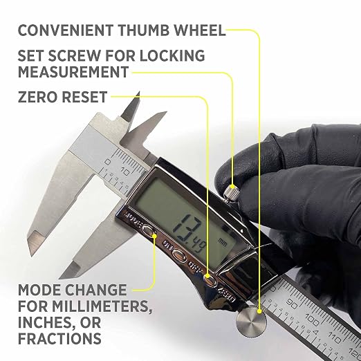 General Tools Digital Caliper #147 - 6" Precision Measuring Tool - Stainless Steel Ruler