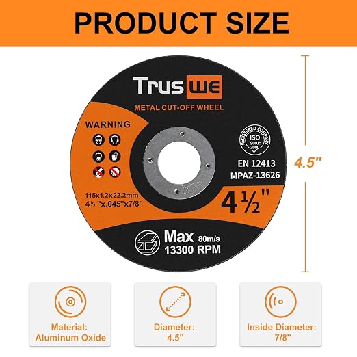 105 Pack Cut Off Wheel - 4 1/2 Cut Off Wheel for Metal & Stainless Steel Angle Grinder Cutting Wheel