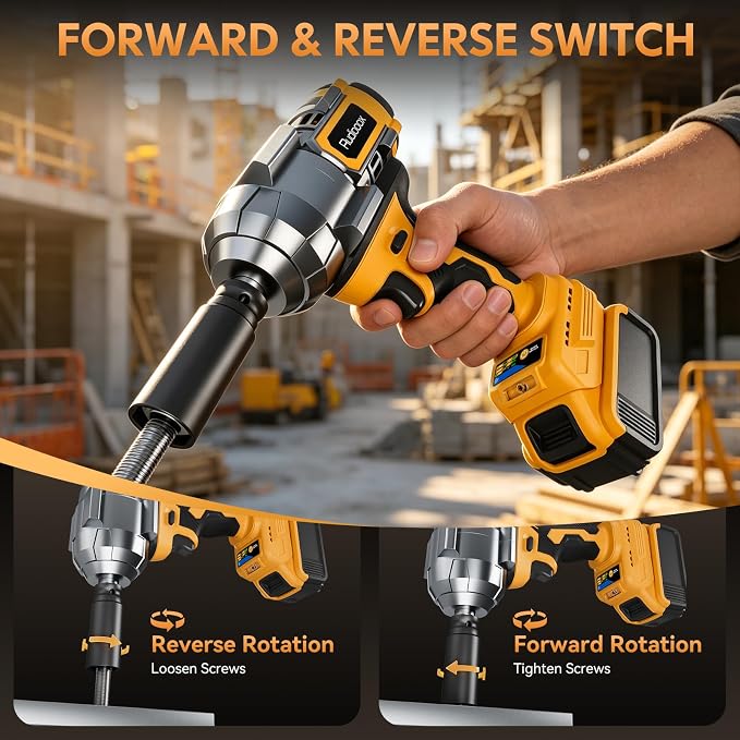 Impact Wrench Compatible with DeWalt Battery -1107Ft-lbs(1500N.m) | Impact Driver, 1/2" Impact Gun 3-Speed High Torque Power Tool for Home Car Pickup Truck RV Mower (No Battery)