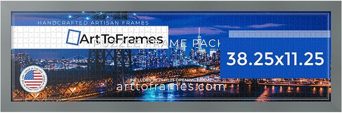 ArtToFrames Puzzle Frame for Buffalo Games 750 Piece Jigsaw Puzzles, 38.25x11.25 Inch (97x29 cm), Granite Engineered Wood with Economy Acrylic, Ready to Hang Puzzle Display