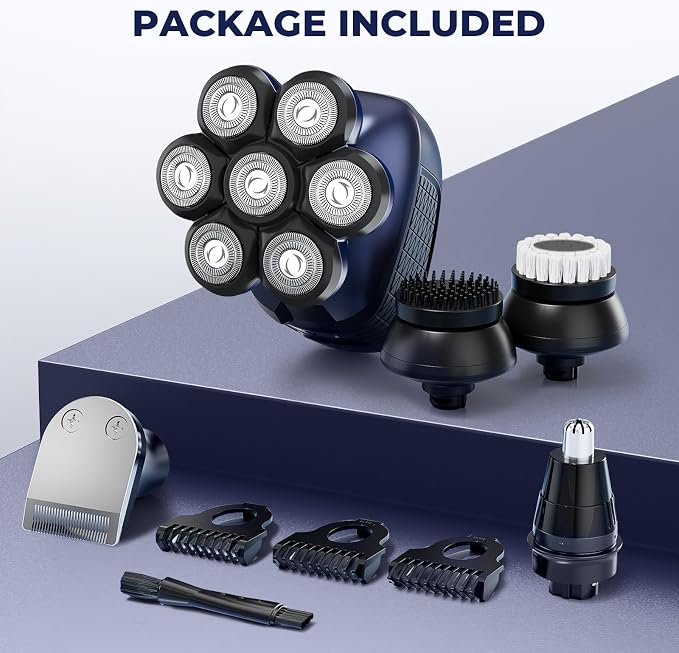 Head Shavers for Bald Men: 5-in-1 Electric Razor - Waterproof Wet Dry Shaving - Professional Grooming Kit for Balder - Rechargeable Head Shavers for Face/Beard Gifts for Father's Day