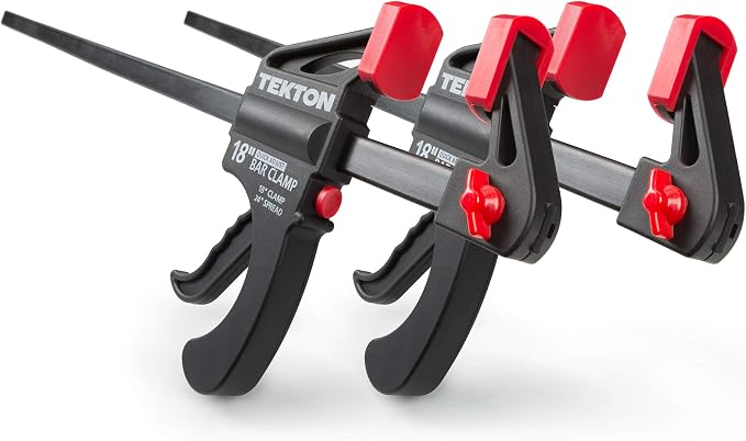 TEKTON 18 Inch Ratchet Bar Clamp / 24 Inch Spreader Set, 2-Piece | CLP51518,Black