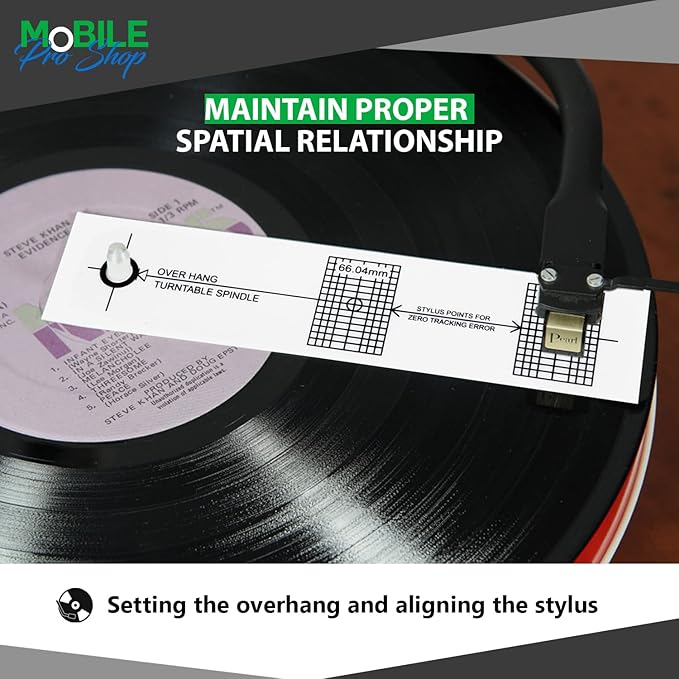 Turntable Azimuth Cartridge Alignment Protractor Set- Vinyl Record Player VTA Azimuth Ruler + Turntable Phono Cartridge Stylus Alignment Protractor