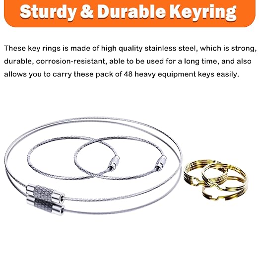 48 Multi Type Heavy Equipment Master Key Set for CAT Caterpillar Hyster John Deere Komatsu Volvo Kubota JCB Case Ford Holland Hitachi Yanmar Takeuchi Terex Construction Equipment Machinery